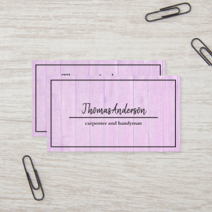 Carte De Visite Menuiserie rustique de grain de bois professionnel