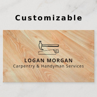 Carte De Visite Menuiserie sur mesure Bricoleur Outils en bois Mod