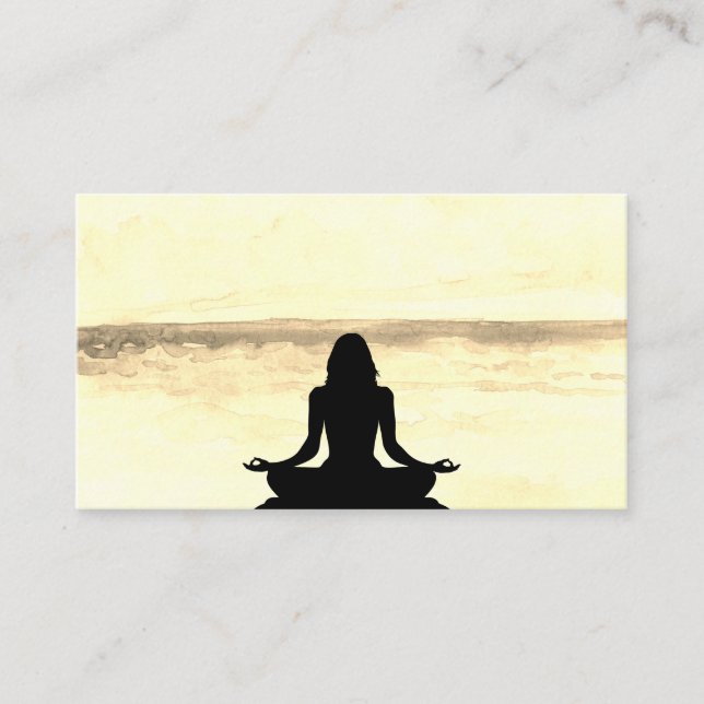 Carte De Visite Mer de méditation de Mindfulness de plage d'océan (Devant)