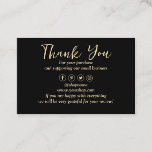 Carte De Visite Merci Arrière - plan noir