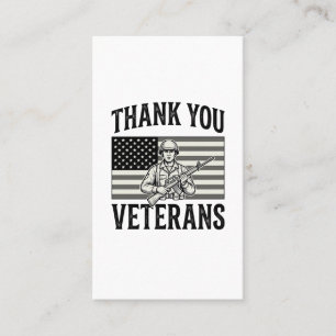 Carte De Visite Merci aux vétérans Vintage Flag Soldat Chemise Des