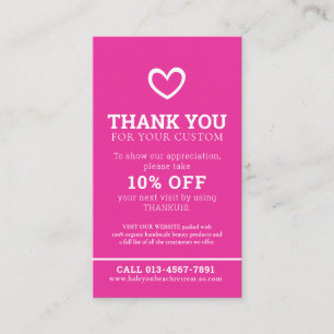 Carte De Visite Merci beauté santé photo promo rose répétition