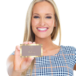Carte De Visite Merci Business Insertion Logo Gold Pastel