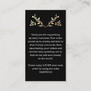 Carte De Visite Merci client Insertion Petite entreprise