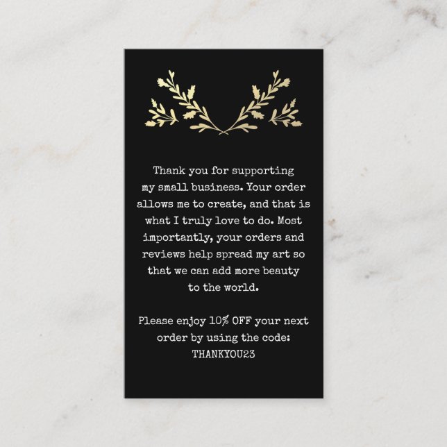 Carte De Visite Merci client Insertion Petite entreprise (Devant)