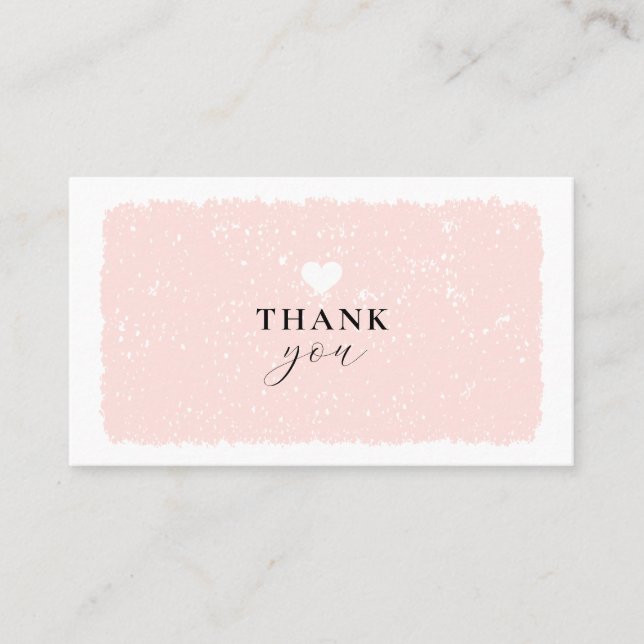 Carte De Visite Merci Coeur Rose Pour Votre Achat (Devant)