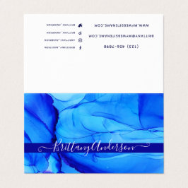 Carte De Visite Merci d'art bleu Abstrait unique