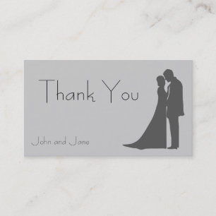 Carte De Visite Merci de la silhouette de mariée et de chambre Car