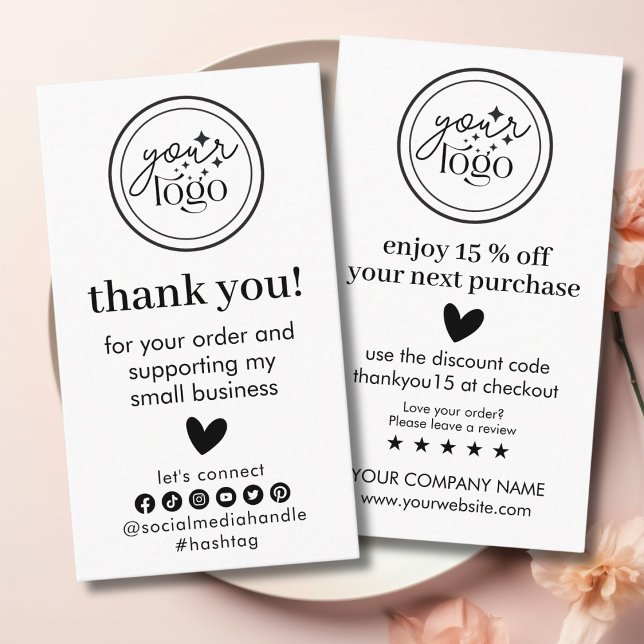 Carte De Visite Merci D'Entreprise Minimal Moderne Pour L'Insertio (Modern Minimal Business Thank You insert)