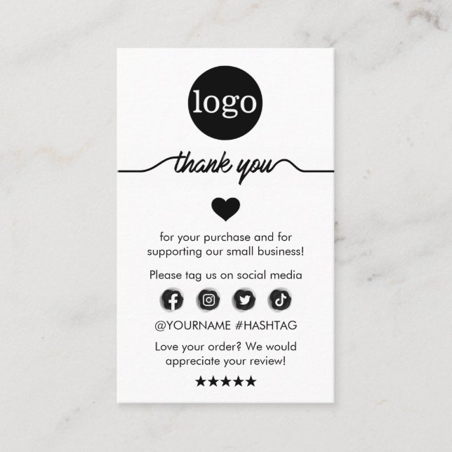 Carte De Visite Merci D'Entreprise Moderne Pour L'Insertion De Com (Devant)