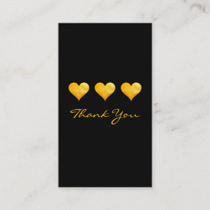 Carte De Visite Merci des Coeurs Or mignons