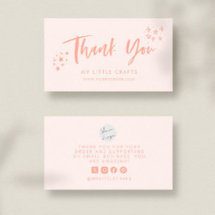 Carte De Visite Merci Doodle Stars Entreprise Pêche de petite tail