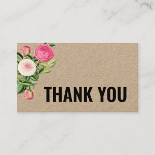Carte De Visite Merci écologique artisanal simple floral