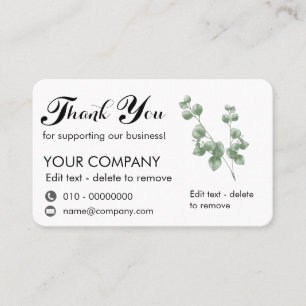 Carte De Visite Merci Eucalyptus Pour Soutenir Notre