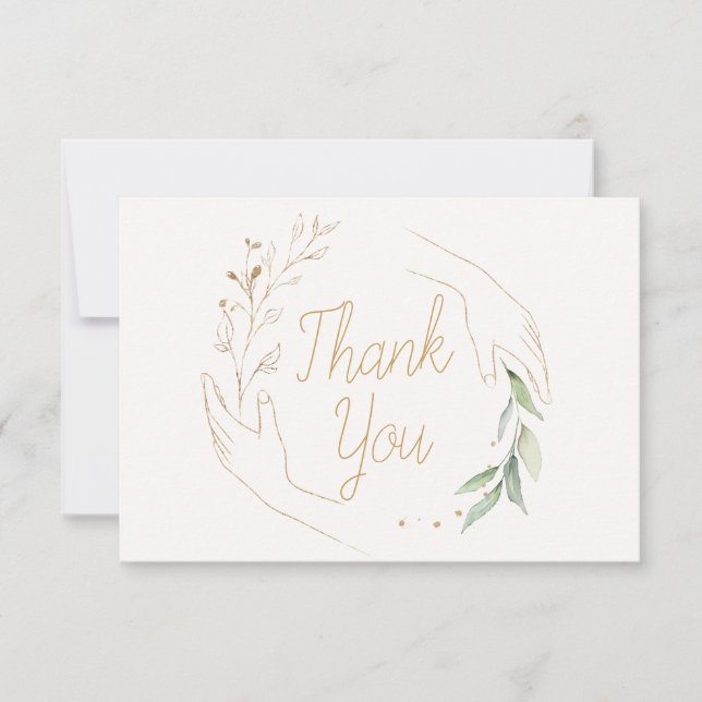 Carte de visite Merci feuille (Devant)