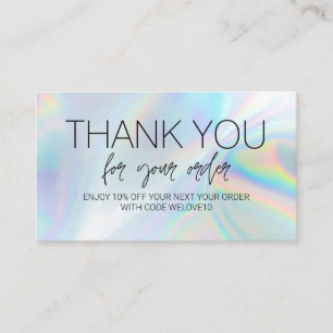 Carte De Visite Merci Holographic instagram Rabais