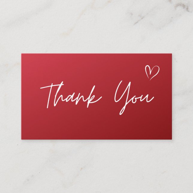 Carte De Visite Merci Light Élégant Rouge Ombre médias sociaux (Devant)