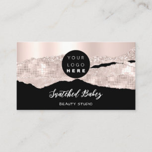 Carte De Visite Merci Logo QR Code Boutique en ligne Rose noir