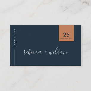 CARTE DE VISITE MERCI MARIAGE MINIMAL DE POUSSIÈRE DE LA MARINE NE