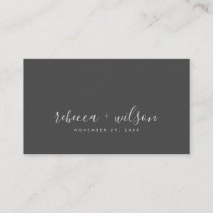 CARTE DE VISITE MERCI MARIAGE MINIMAL DE POUSSIÈRE EN ROUTE NOIRE 