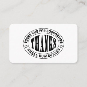 Carte De Visite Merci - Merci pour le soutien aux petites entrepri