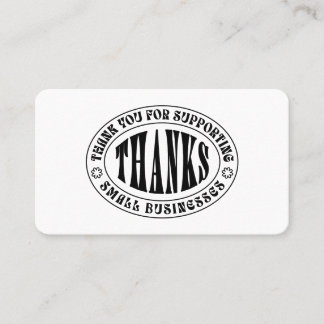 Carte De Visite Merci - Merci pour le soutien aux petites entrepri