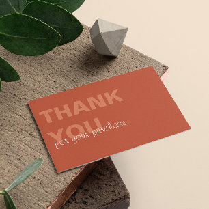 Carte De Visite Merci Minimaliste En Terracotta Pour Votre Achat
