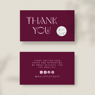 Carte De Visite Merci Mystique Pour Shopping Petite Canneberge