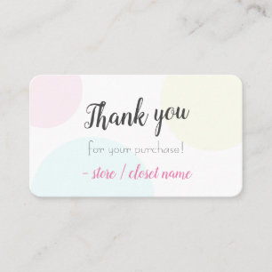 Carte De Visite Merci Pastel Moderne Simple Pour Votre Achat