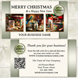 Carte De Visite Merci Photo Noël Pour Votre Entreprise