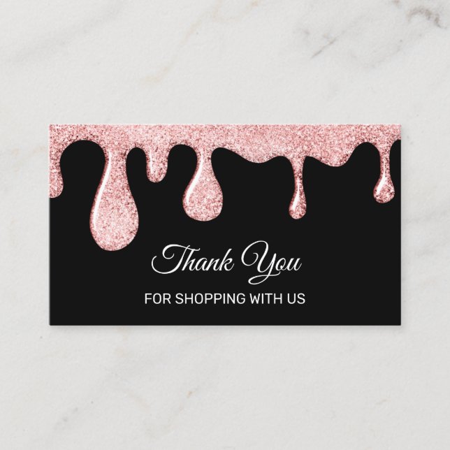 Carte De Visite Merci Pour Acheter Avec Les Déchets Roses ongles (Devant)