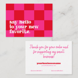 Carte De Visite Merci Pour Acheter Petit Chèque Rose Insertion