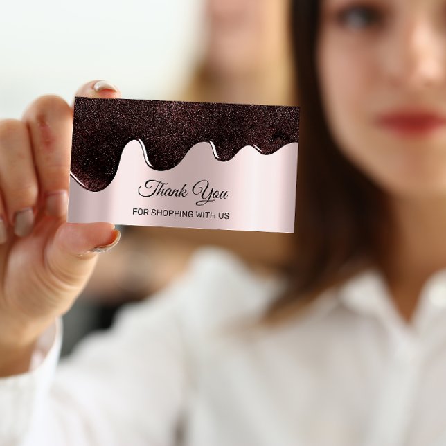 Carte De Visite Merci Pour Acheter Rose Drives Chocolat (Créateur téléchargé)
