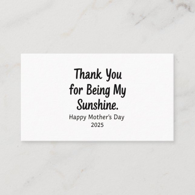 Carte De Visite Merci pour être ma Sunshine maman cadeaux (Devant)