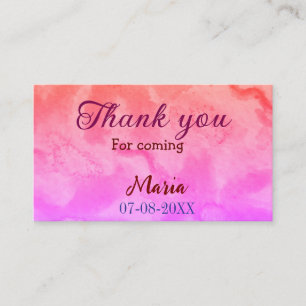 Carte De Visite Merci pour la fête d'anniversaire à venir ajouter