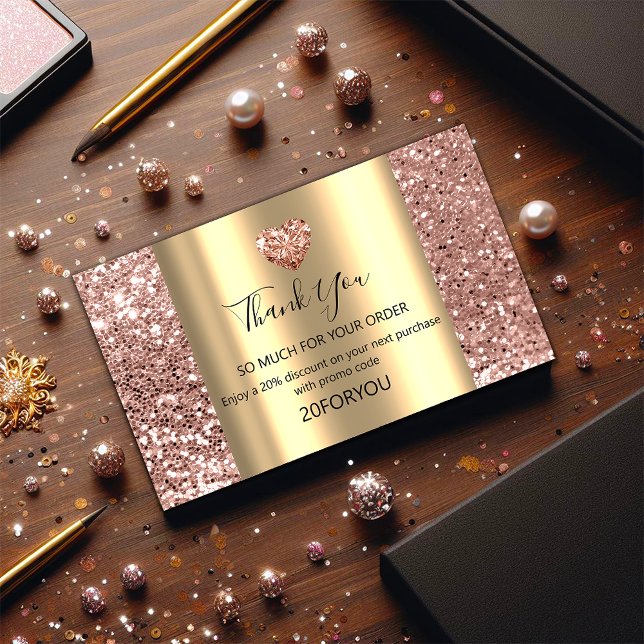 Carte De Visite Merci POUR L'ACHAT Code de réduction cardiaque Log (Thank FOR PURCHASE Heart Discount Code Logo Business Card)