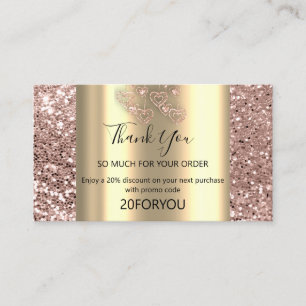 Carte De Visite Merci POUR L'ACHAT Instagram Code de réduction