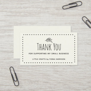 Carte De Visite Merci Pour Le Soutien À Ma Petite Entreprise
