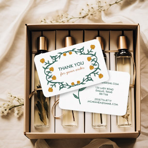 Carte De Visite MERCI pour ORDER Chic Elegant Cadre Rose Floral