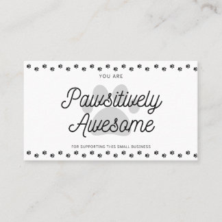 Carte De Visite Merci pour votre achat Animal Theme