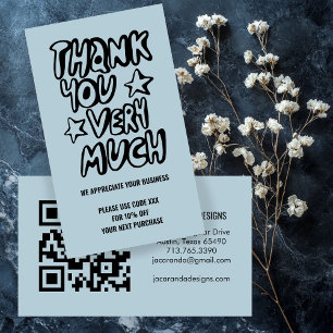 Carte De Visite Merci pour votre commande CODE RABAIS Code QR