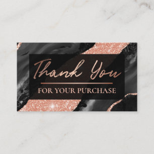 Carte De Visite Merci rose Parties scintillant Or Pour Votre Achat