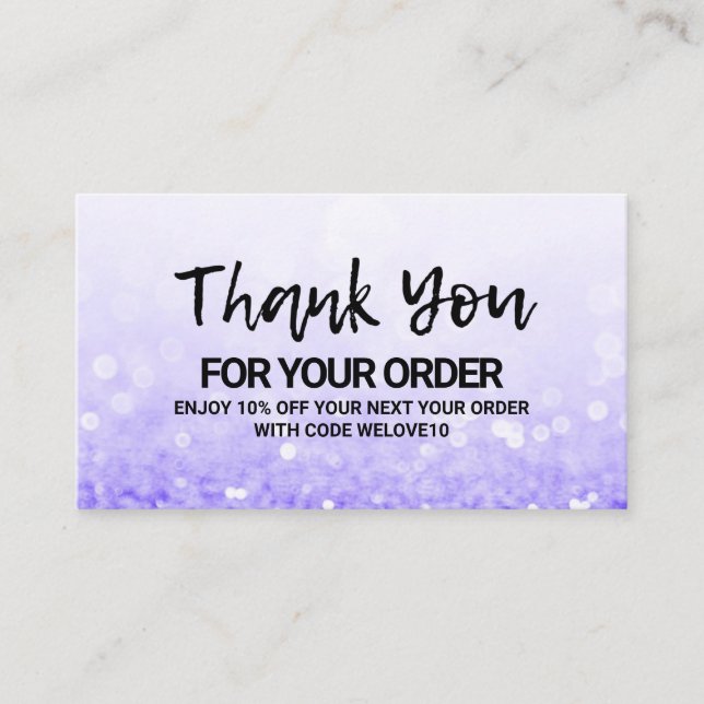 Carte De Visite Merci tendance Instagram de Parties scintillant vi (Devant)