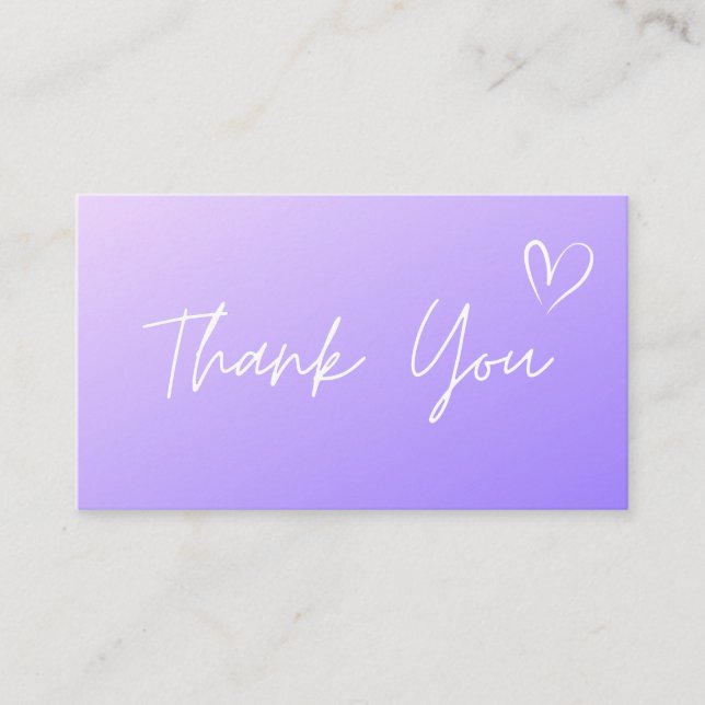 Carte De Visite Merci Violet Ombre Gradient Médias sociaux mignonn (Devant)