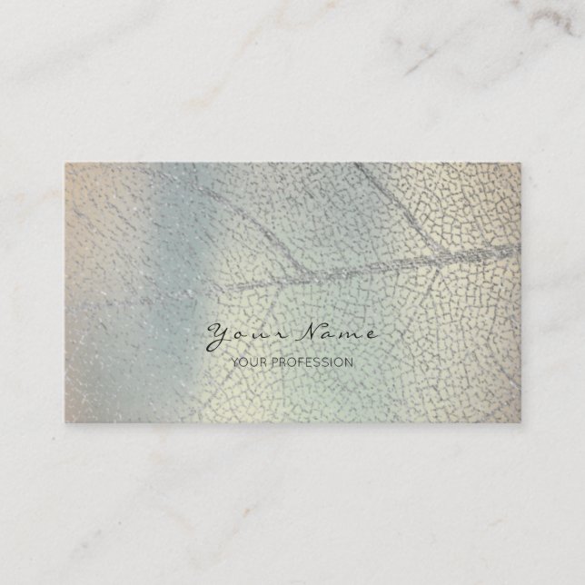 Carte De Visite Mère Pearl bleu gris argent minimaliste (Devant)