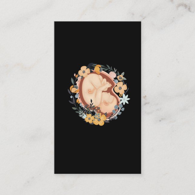 Carte De Visite Mère sage-femme enceinte du bébé de fleurs (Devant)