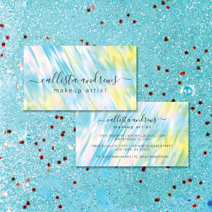Carte De Visite Mermaid Green Aqua Blue Artiste de maquillage holo