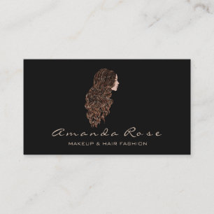 Carte De Visite Mermaid Maquillage Lashes Coiffeur noir ivoire