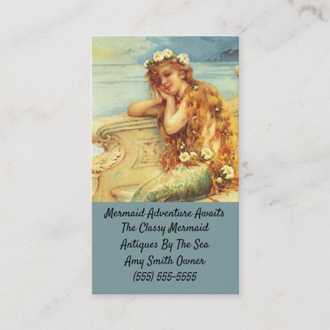 Carte De Visite Mermaid Vintage (Devant)