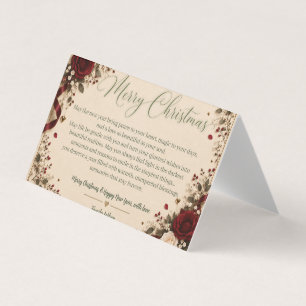 Carte De Visite Merry Christmas Love & Blessings Greeting Card